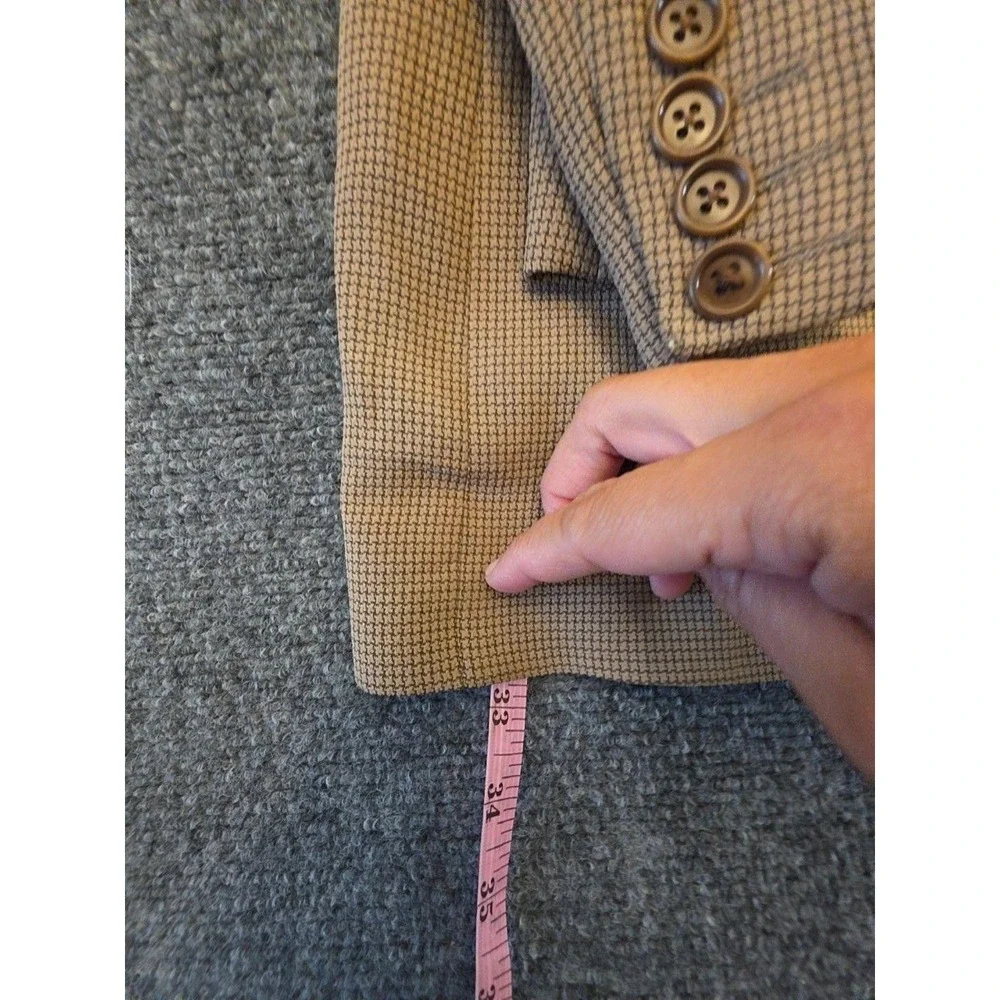 Zanetti Blazer Sport Coat Mens 40 Brown100s Wool Check Tweed Italy Jacket FLAW